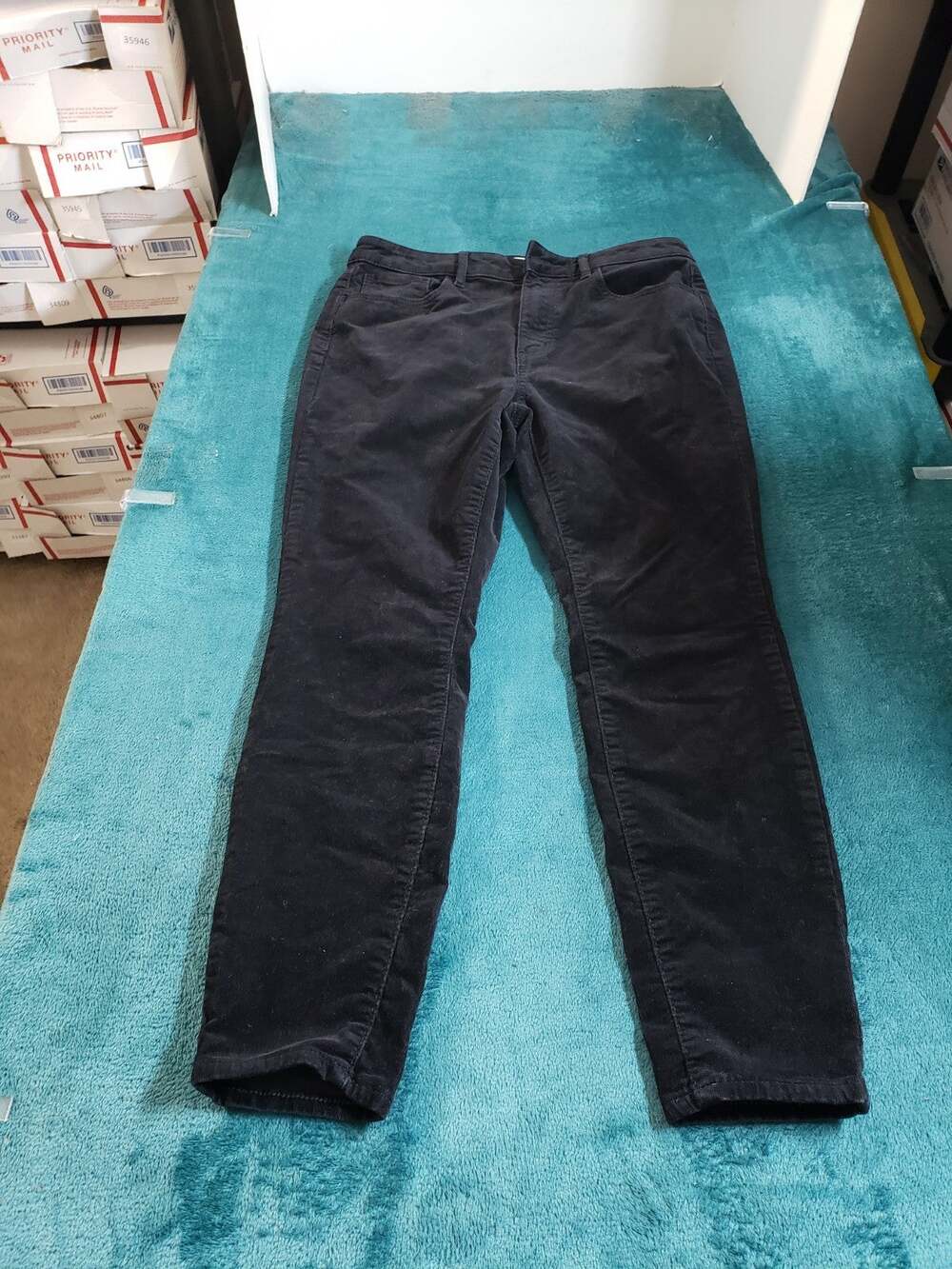 Loft Jeans Size 6 Petite Womens Black Denim Stretch Pants High Rise Skinny